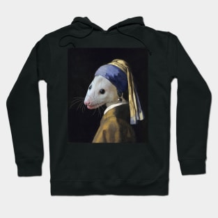 Opossum with Pearl Earring Hoodie